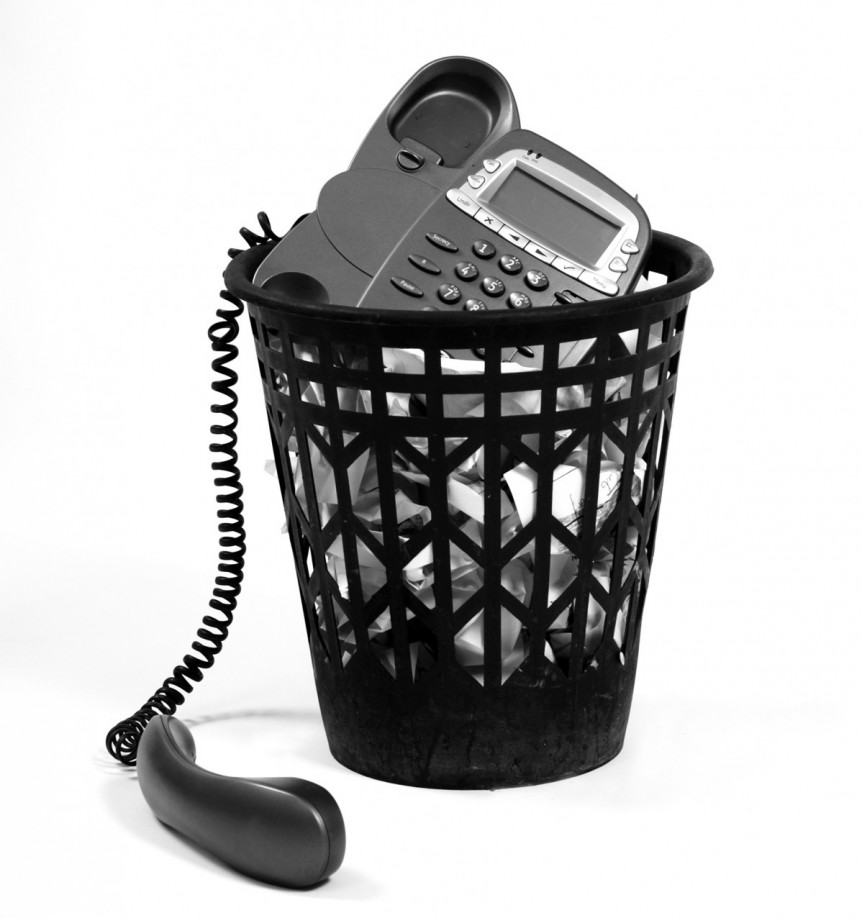 Voip phone in trash