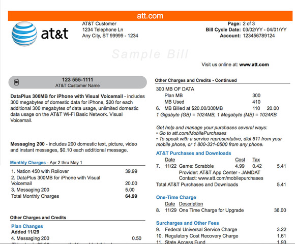 pay my at t wireless phone bill