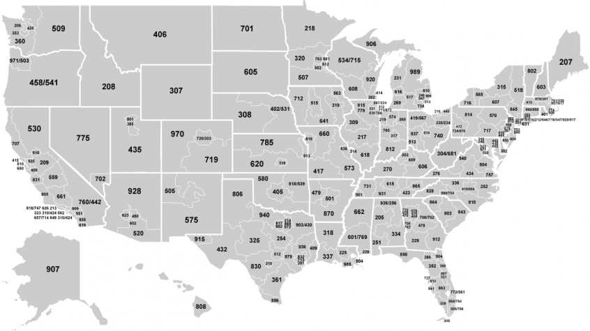 Us Area Codes In Order