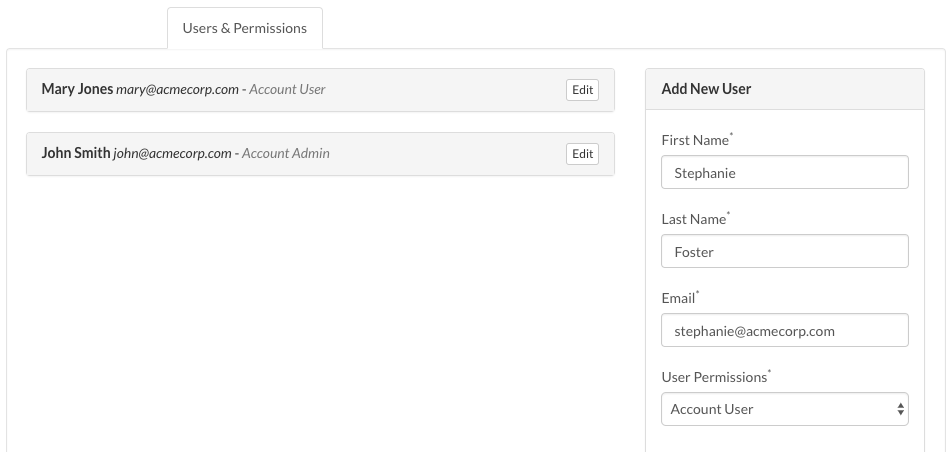 users permissions