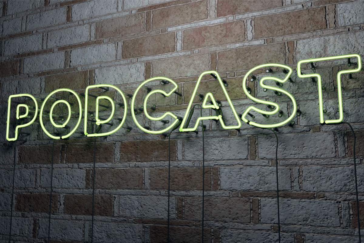 podcast neon sign