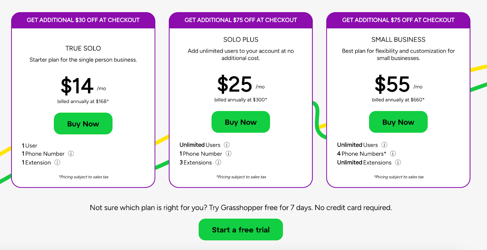 Grasshopper Pricing 
