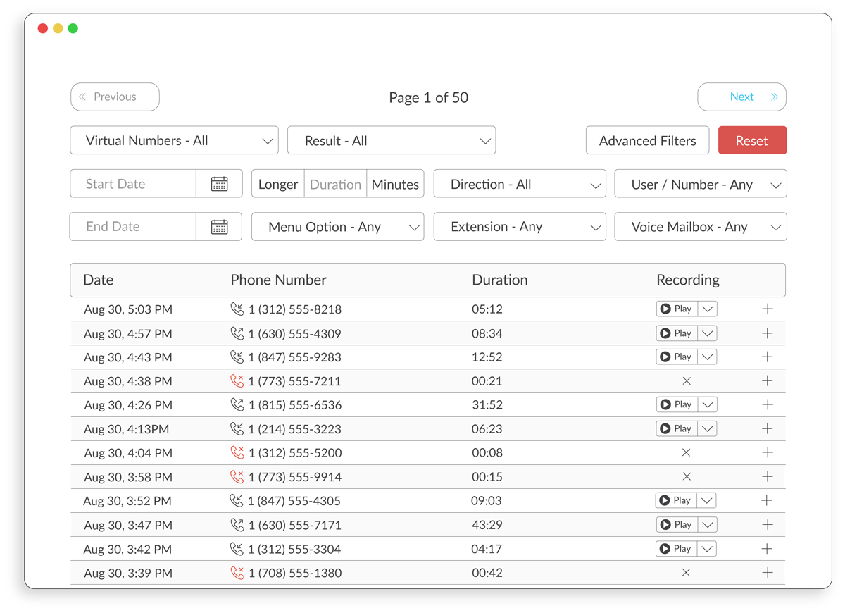 Track all of your business calls