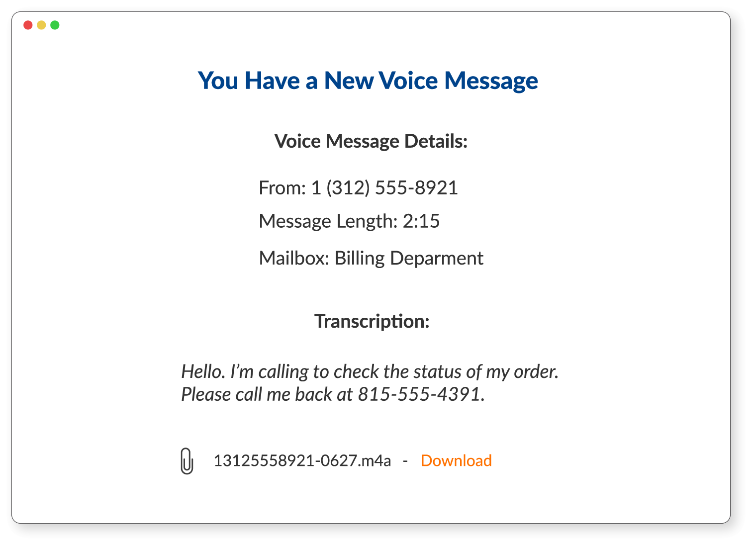 Voicemail-To-Email