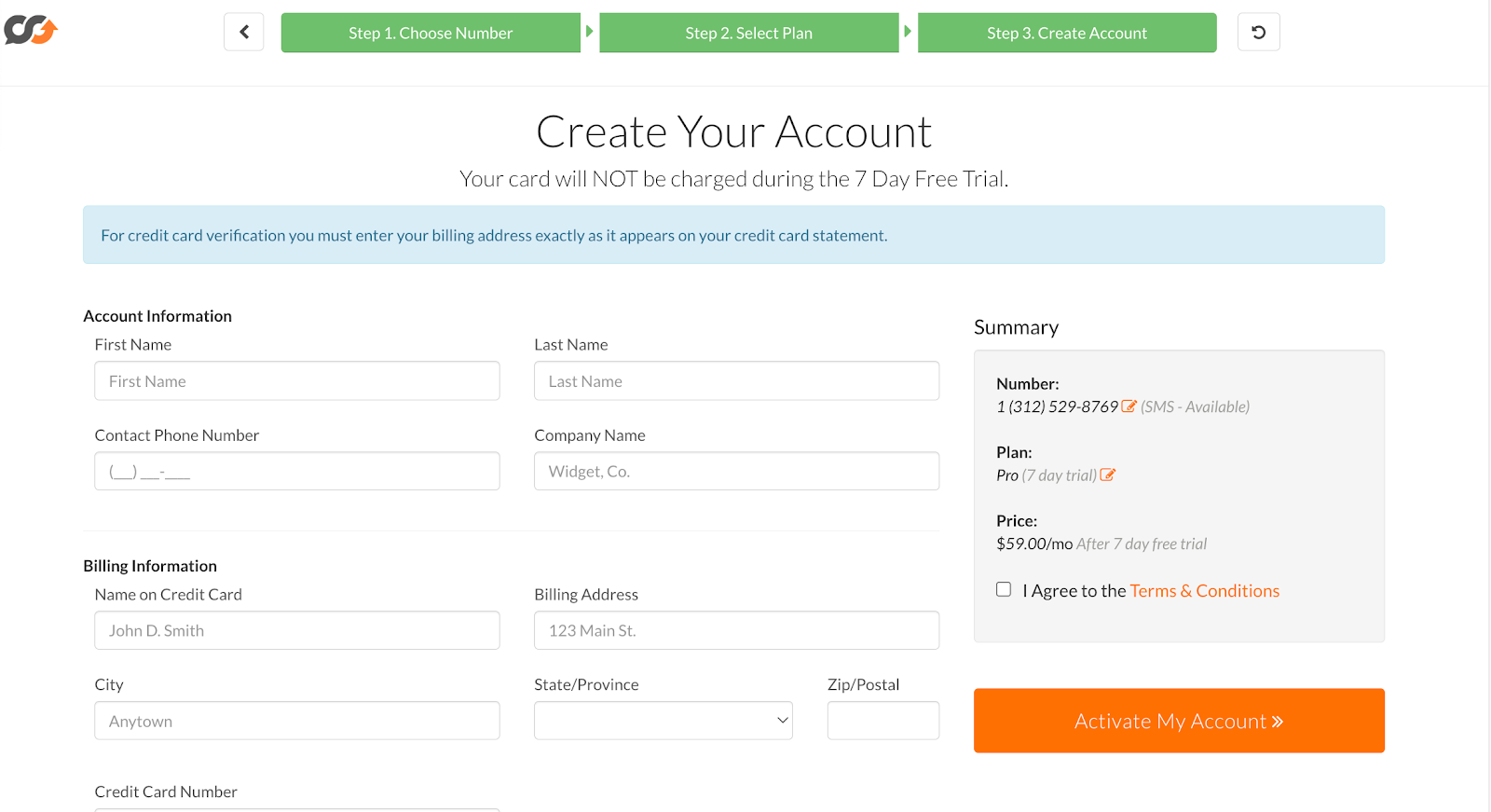 Create Account