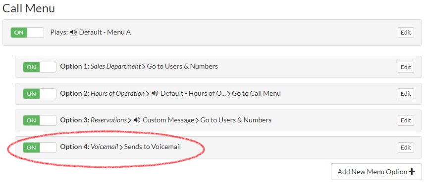 call menu voicemail