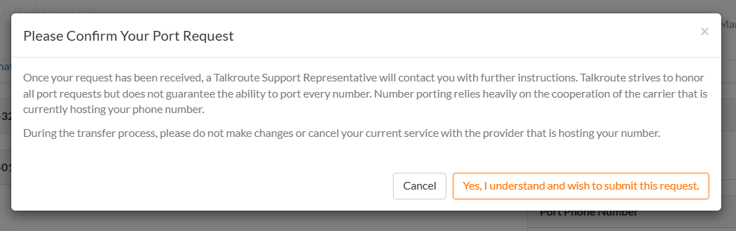 confirm number port request