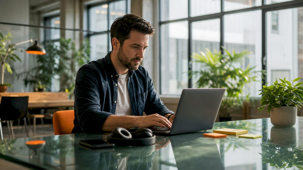 Small business owner setting up phone extensions
