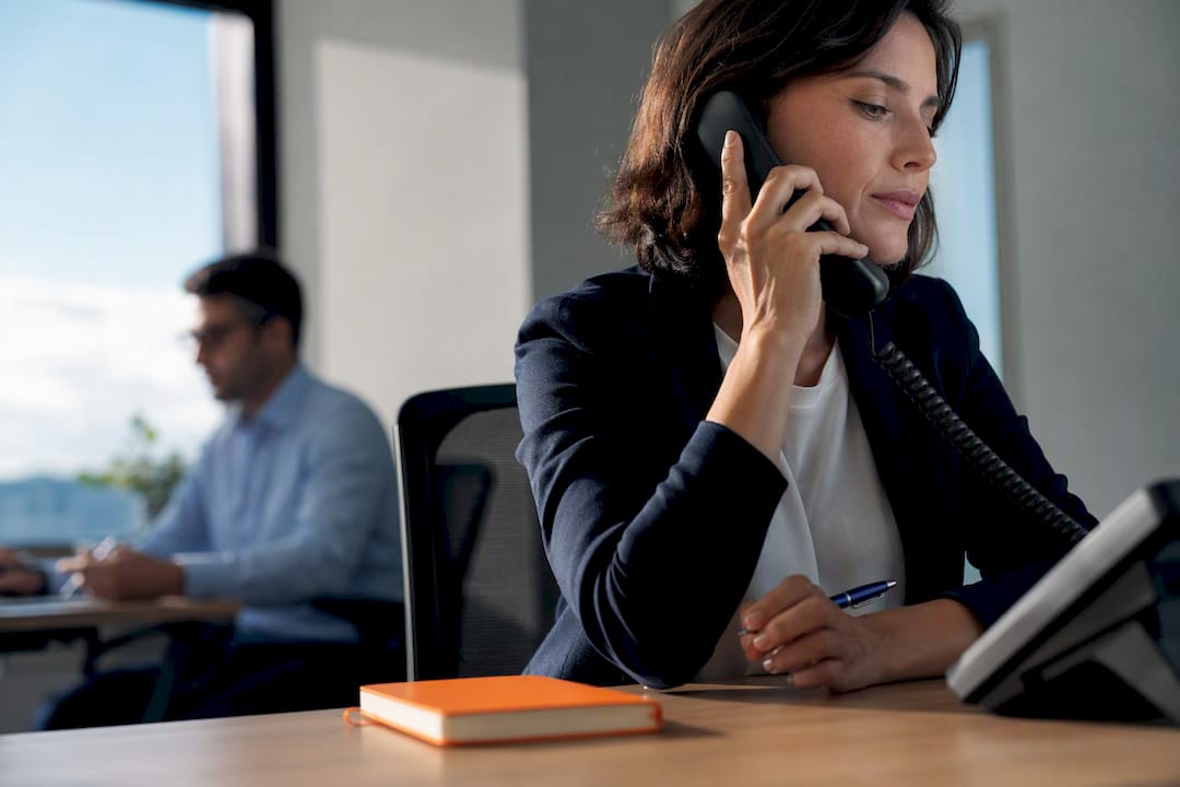 Sales representative placing local presence call
